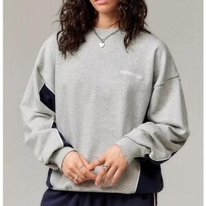 iets frans urban outfitters Grey Colorblock Crewneck Sweatshirt streetwear track